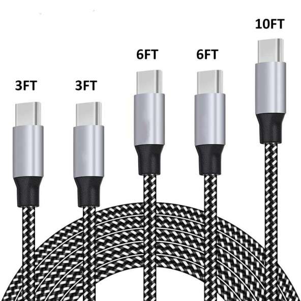 USB Type-c Cord 1m 2m 3m Durable End  Fast Charging Nylon Braided USB Type-C to Type-A 2.0 Male Charger Cable for Samsung Galaxy